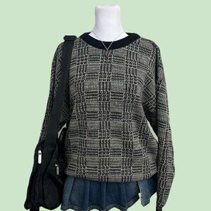 vintage 90s plaid indie skater acrylic knit sweater
